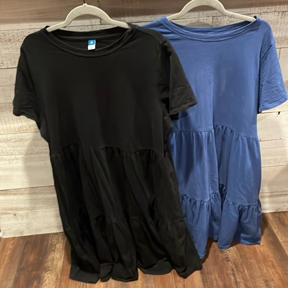 Old Navy XL Tall Tiered Mini Swing Dresses - Set of 2 ( Blue & Black) - Picture 1 of 5